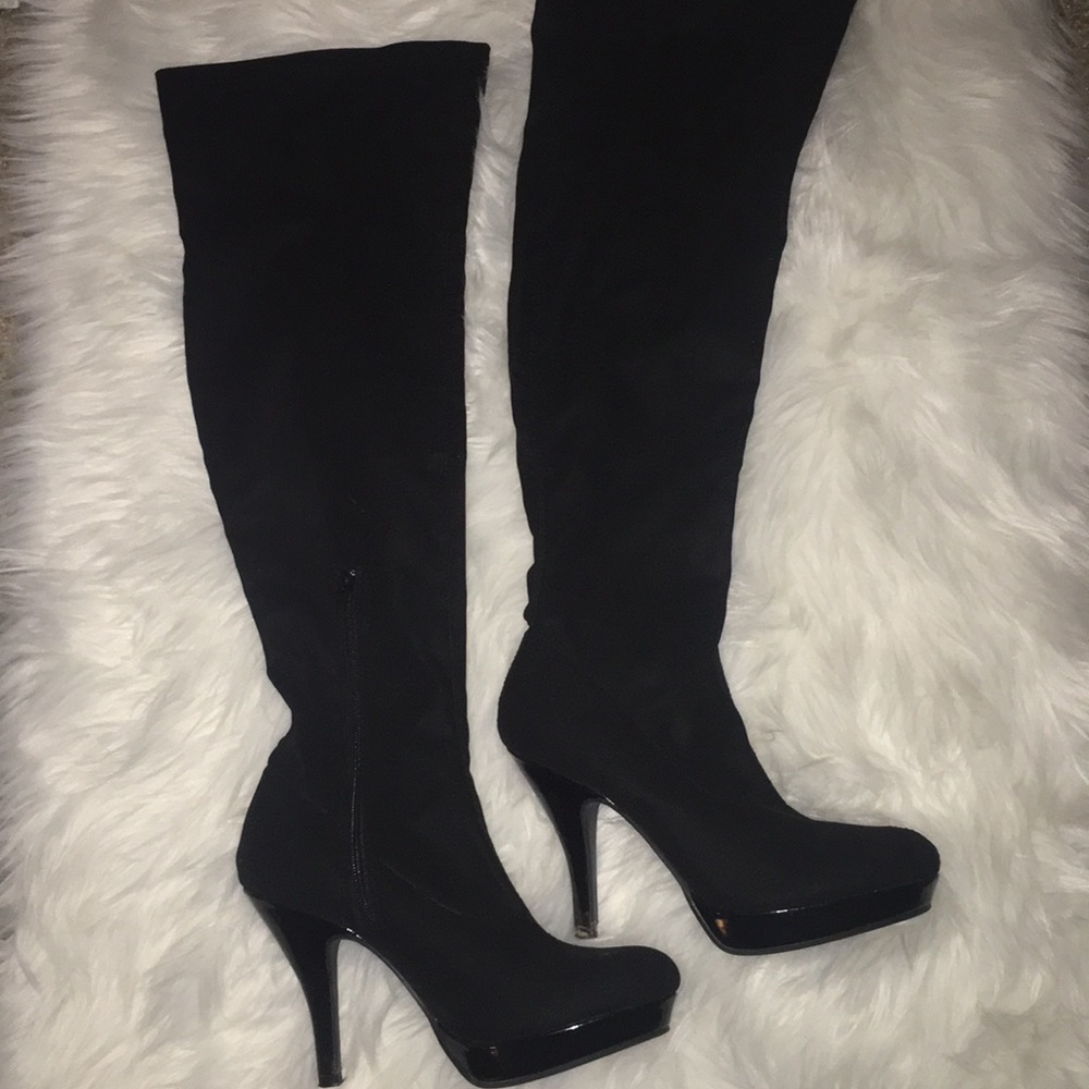 Sexy over the knee black boots size 7.5